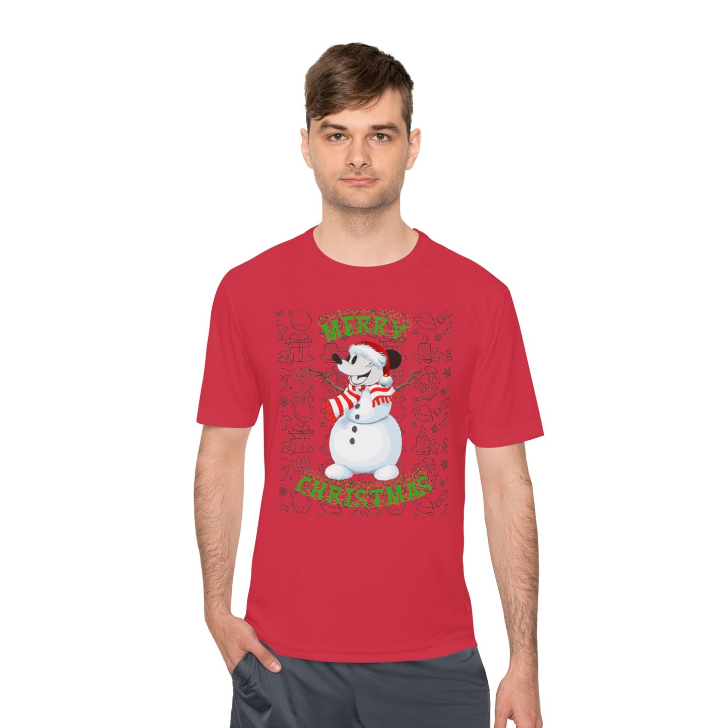 Holiday Snowman Graphic Tee - 'Let It Snow' Moisture-Wicking Shirt