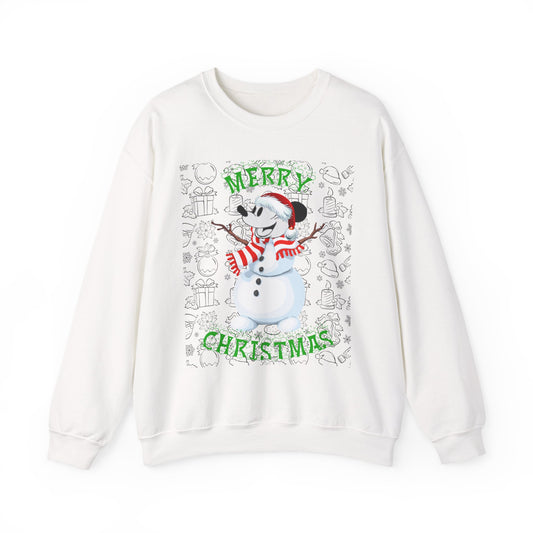 Christmas Snowman Crewneck Sweatshirt – "Merry Christmas" Holiday Pullover