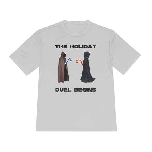 Dark vs Light Cloak Tee — Wizard Duel Candy Canes Graphic Shirt