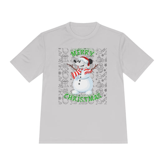 Holiday Snowman Graphic Tee - 'Let It Snow' Moisture-Wicking Shirt