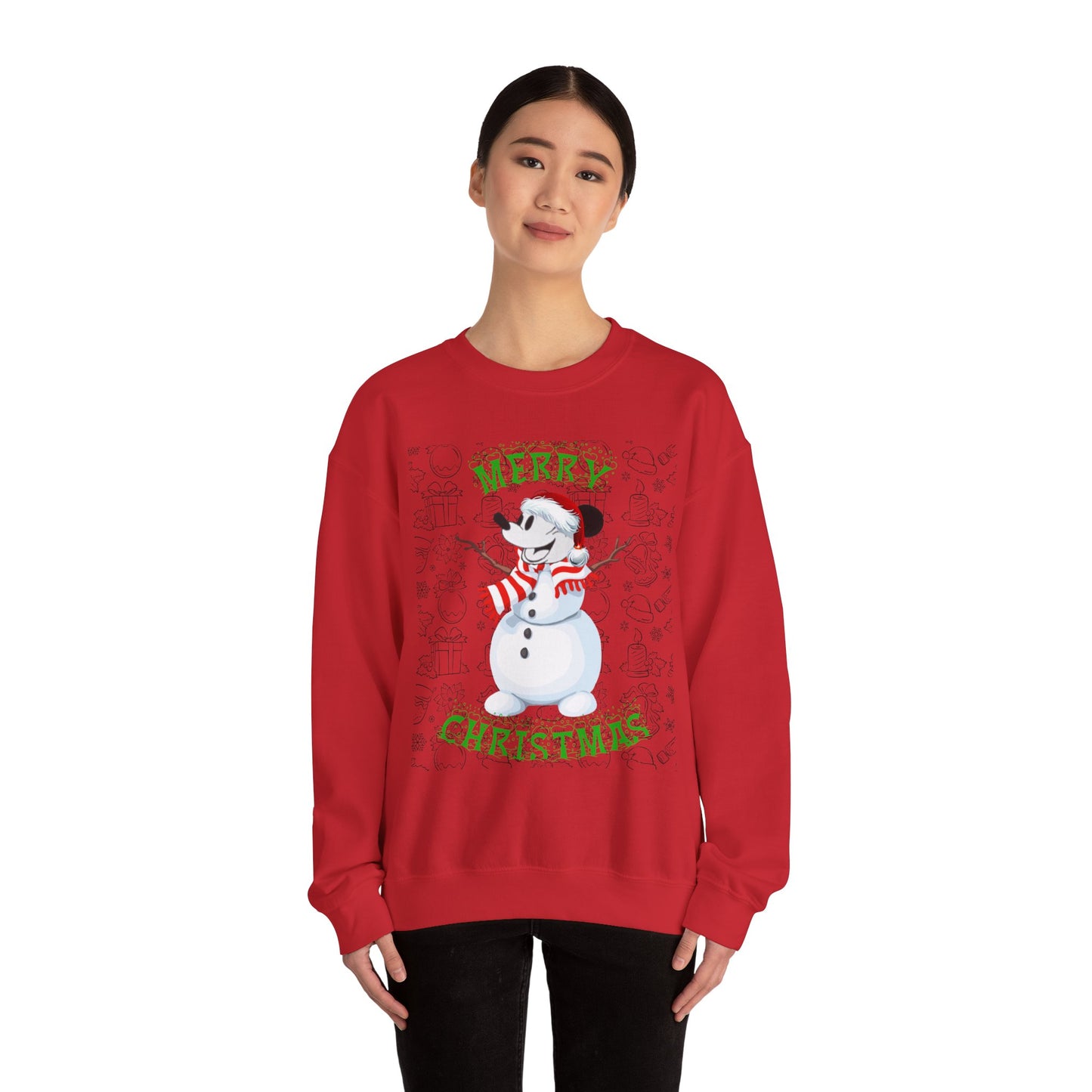 Christmas Snowman Crewneck Sweatshirt – "Merry Christmas" Holiday Pullover