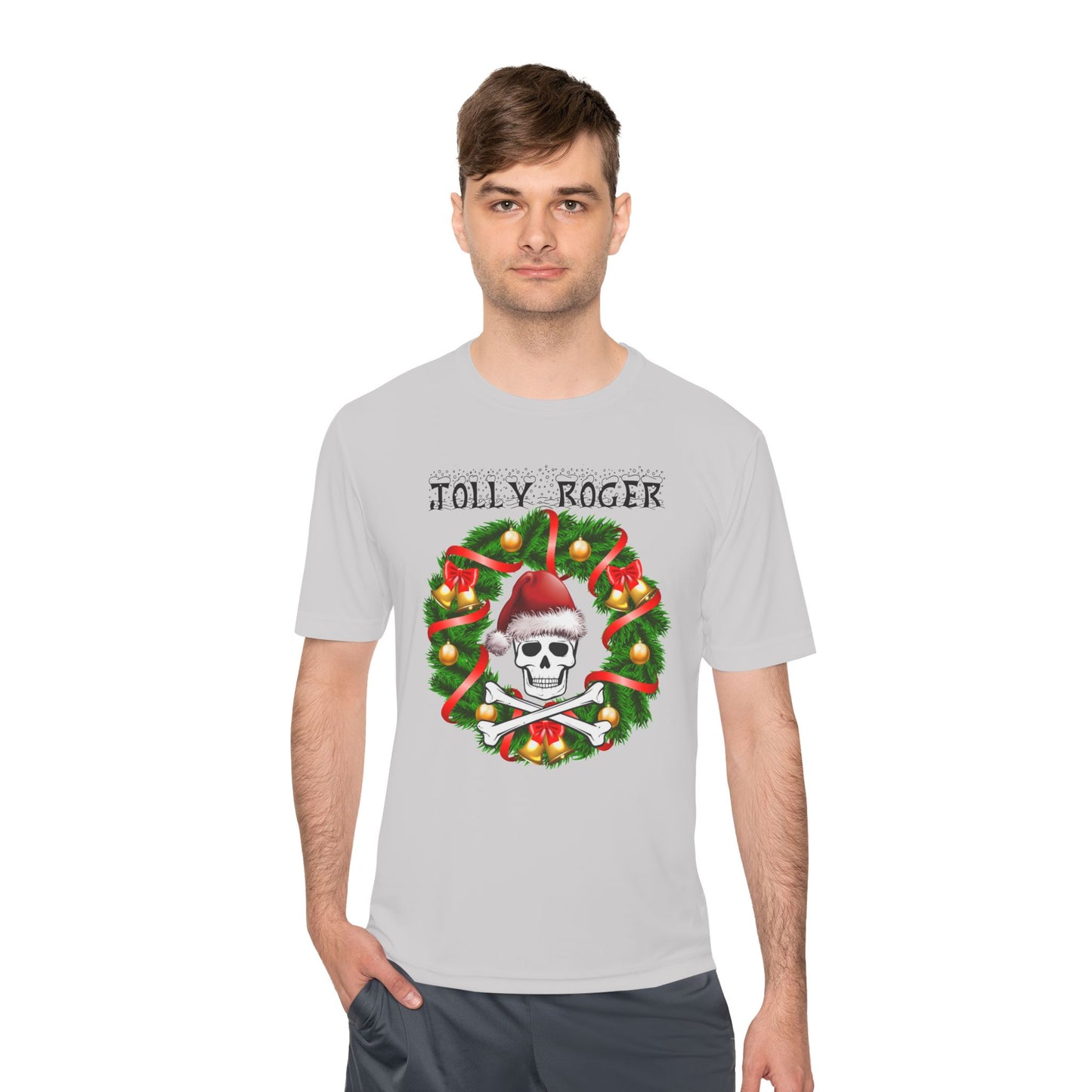 Jolly Roger Christmas Tee — Pirate Skull Wreath Holiday Shirt