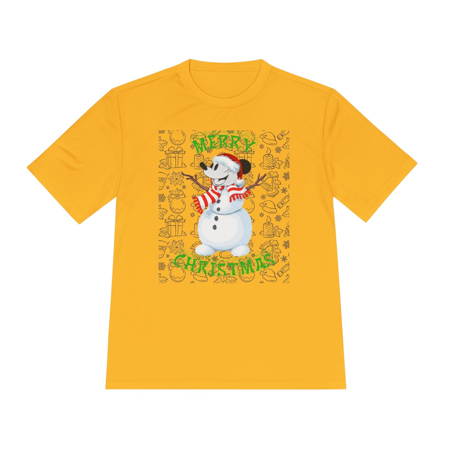 Holiday Snowman Graphic Tee - 'Let It Snow' Moisture-Wicking Shirt