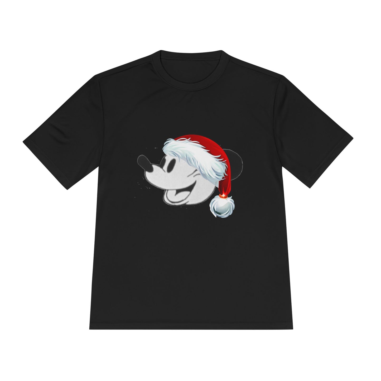 Christmas Cartoon Mouse Tee — Festive Santa Hat Holiday T-Shirt