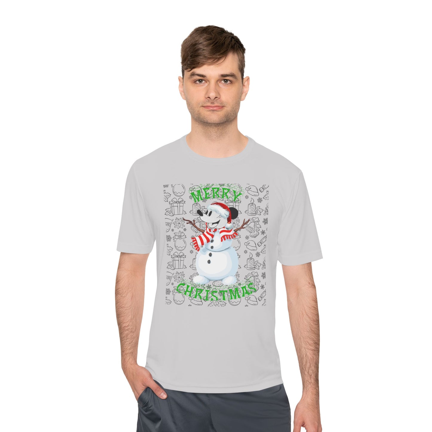 Holiday Snowman Graphic Tee - 'Let It Snow' Moisture-Wicking Shirt