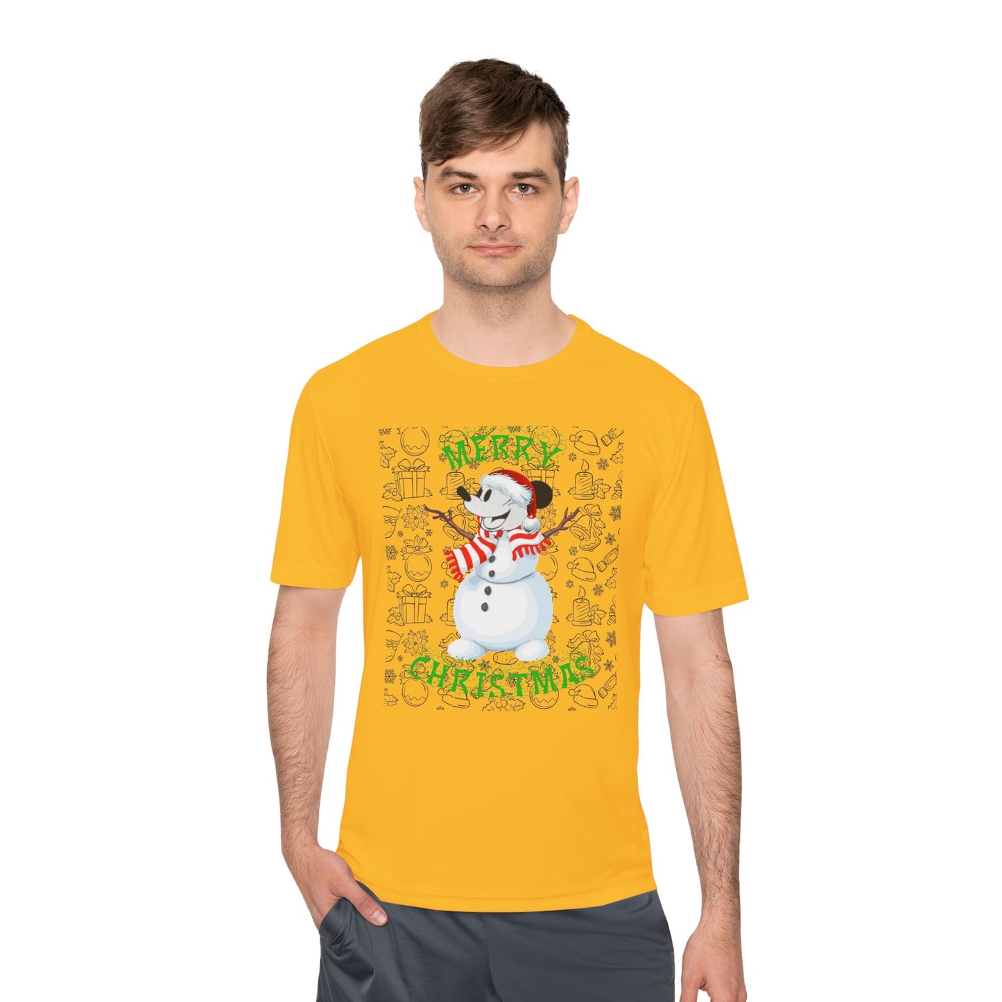Holiday Snowman Graphic Tee - 'Let It Snow' Moisture-Wicking Shirt