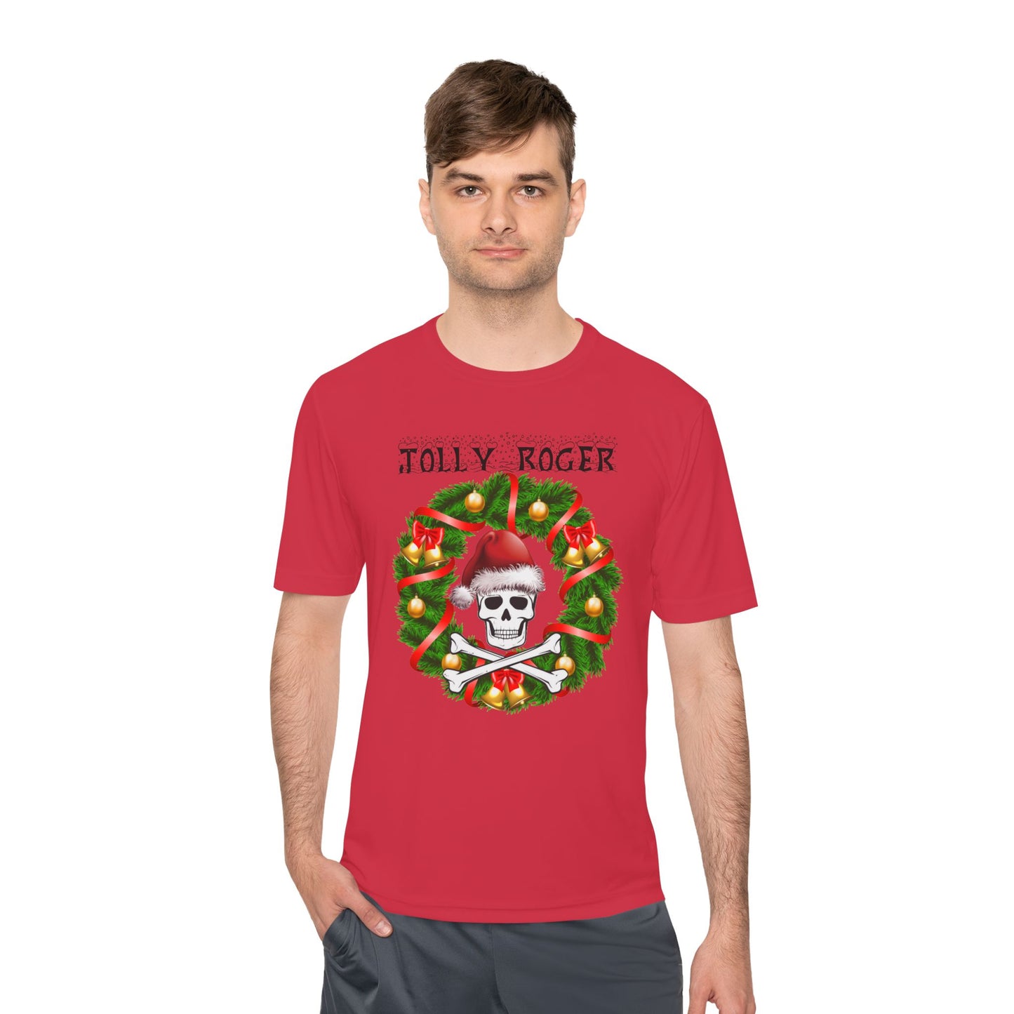 Jolly Roger Christmas Tee — Pirate Skull Wreath Holiday Shirt