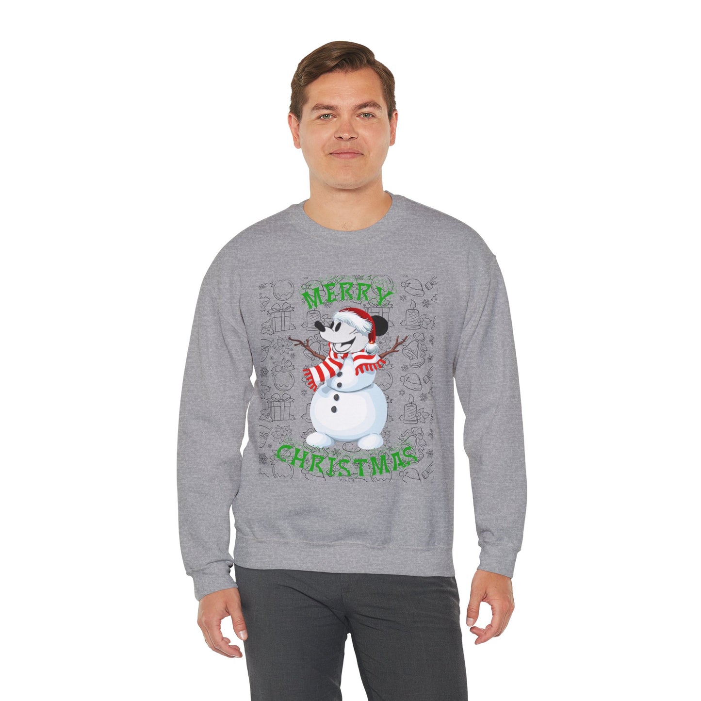 Christmas Snowman Crewneck Sweatshirt – "Merry Christmas" Holiday Pullover