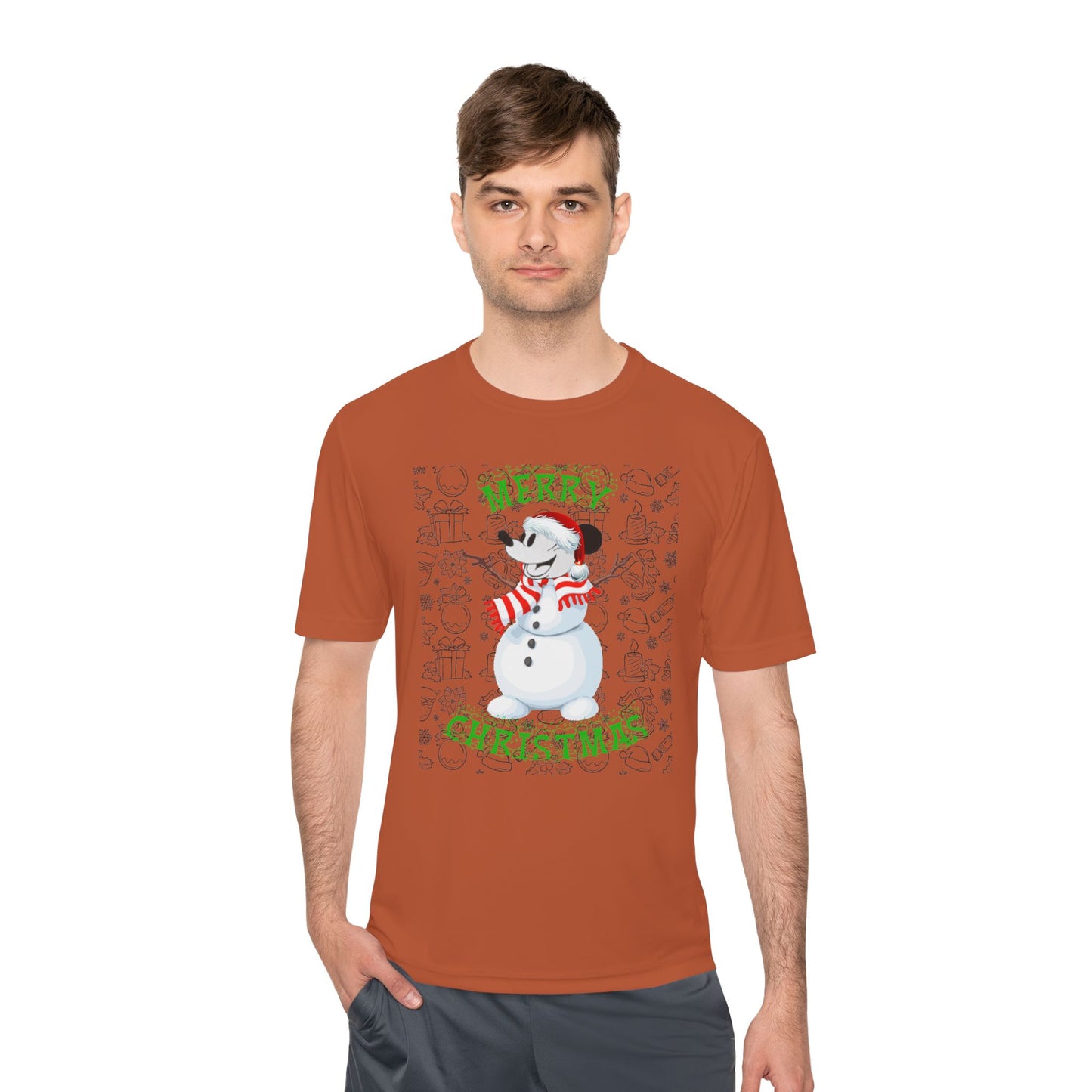 Holiday Snowman Graphic Tee - 'Let It Snow' Moisture-Wicking Shirt