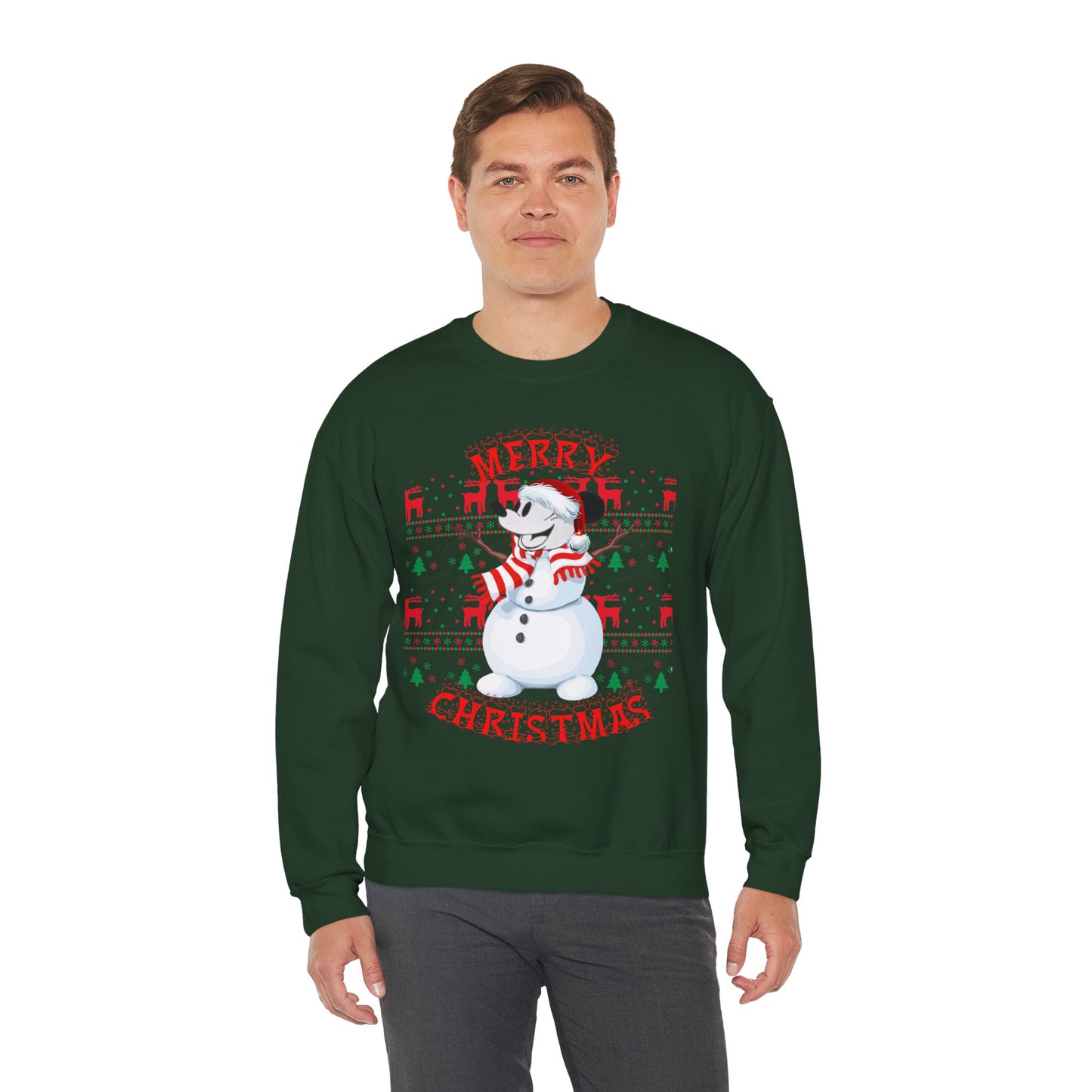 Christmas Snowman Crewneck Sweatshirt – "Merry Christmas" Holiday Pullover