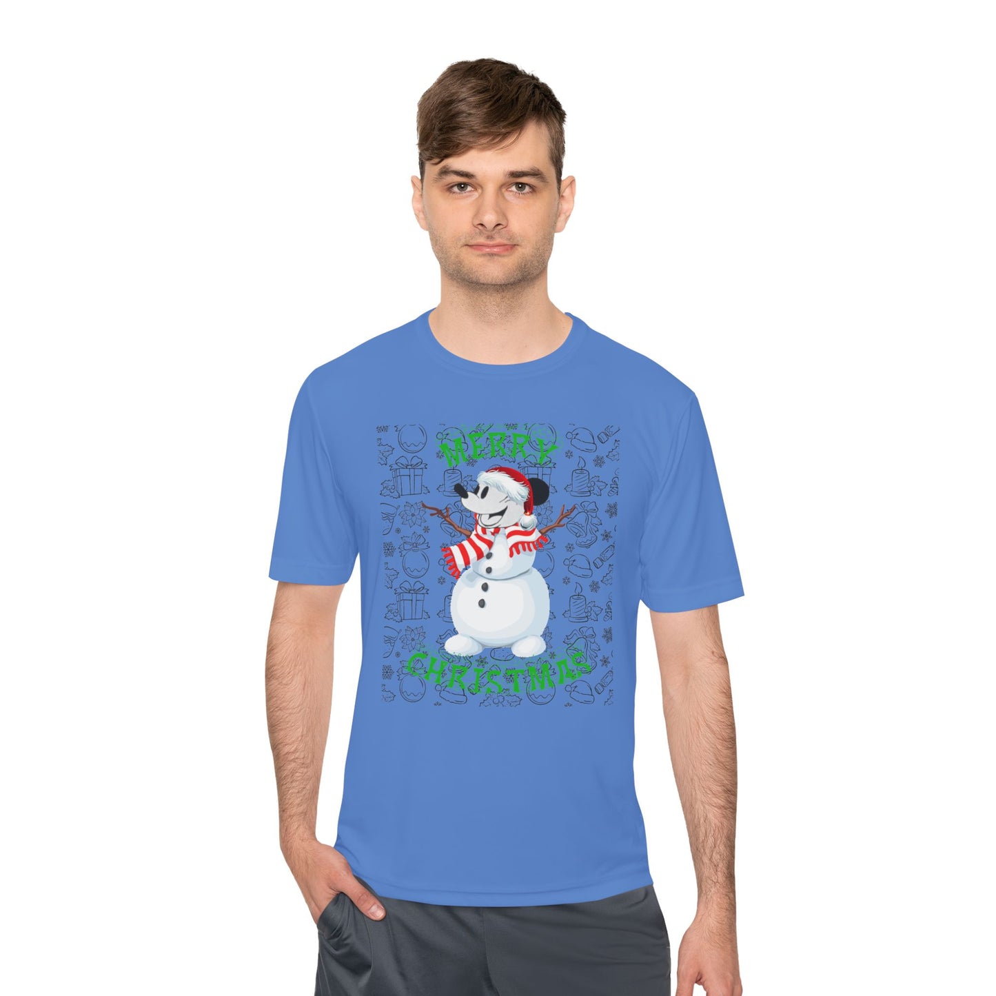 Holiday Snowman Graphic Tee - 'Let It Snow' Moisture-Wicking Shirt