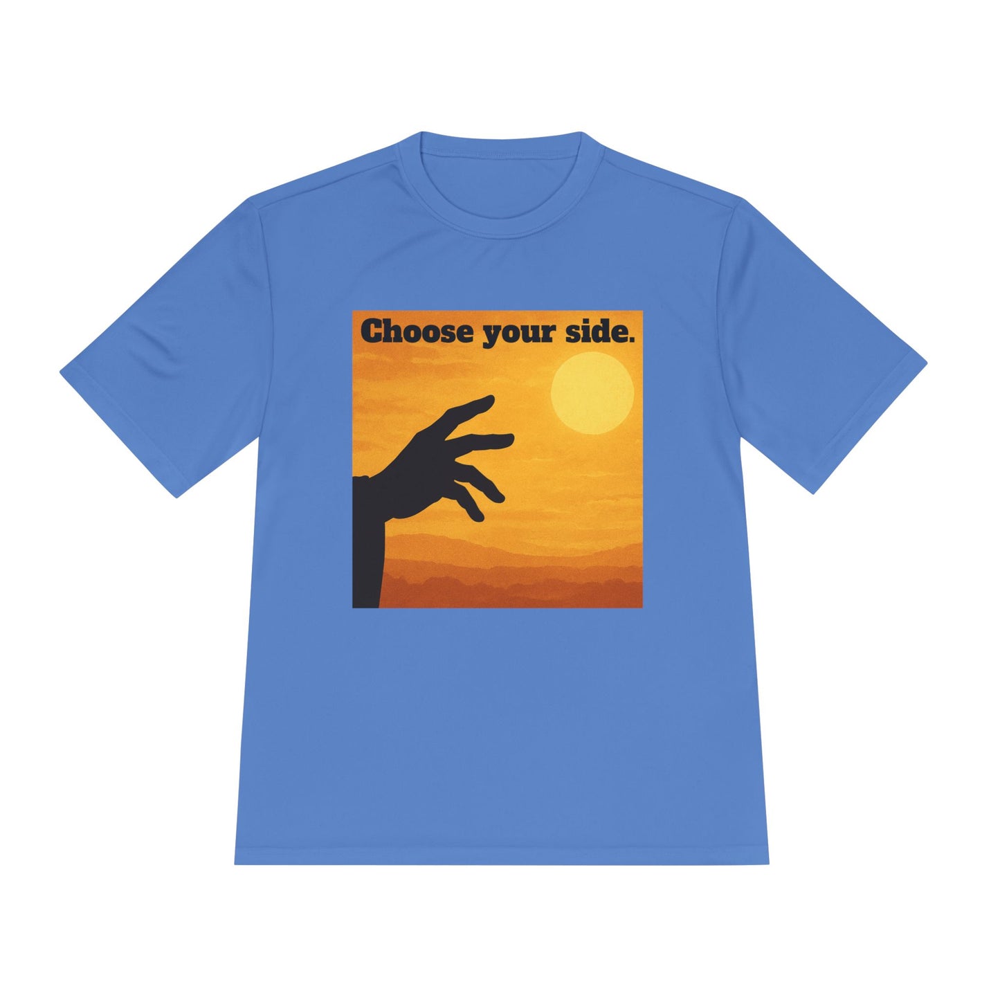 Choose Your Side Tee — Vintage Sunset Hand Silhouette Graphic T-Shirt