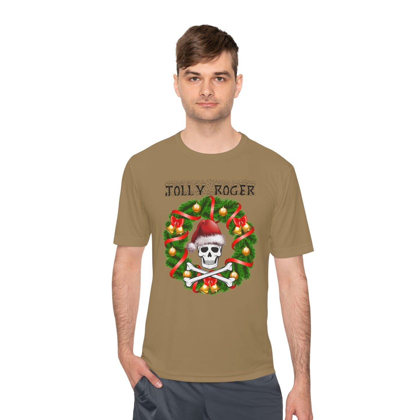 Jolly Roger Christmas Tee — Pirate Skull Wreath Holiday Shirt