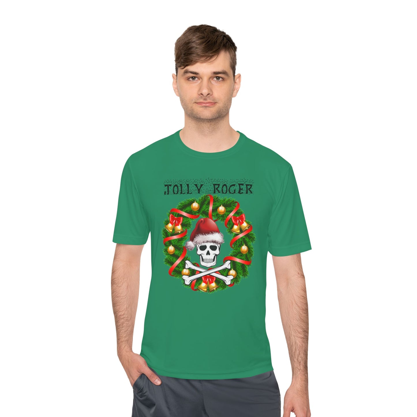 Jolly Roger Christmas Tee — Pirate Skull Wreath Holiday Shirt