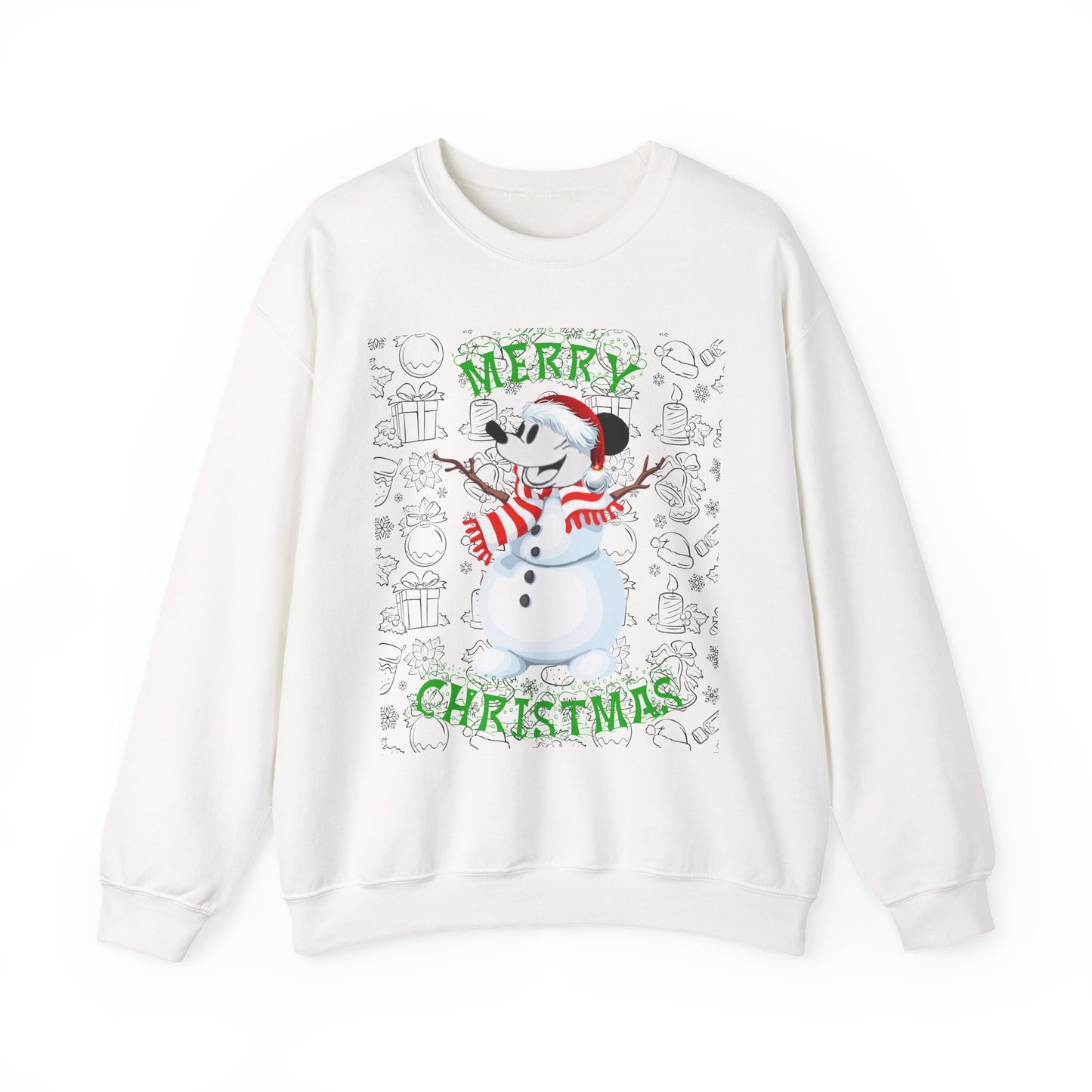 Christmas Snowman Crewneck Sweatshirt – "Merry Christmas" Holiday Pullover