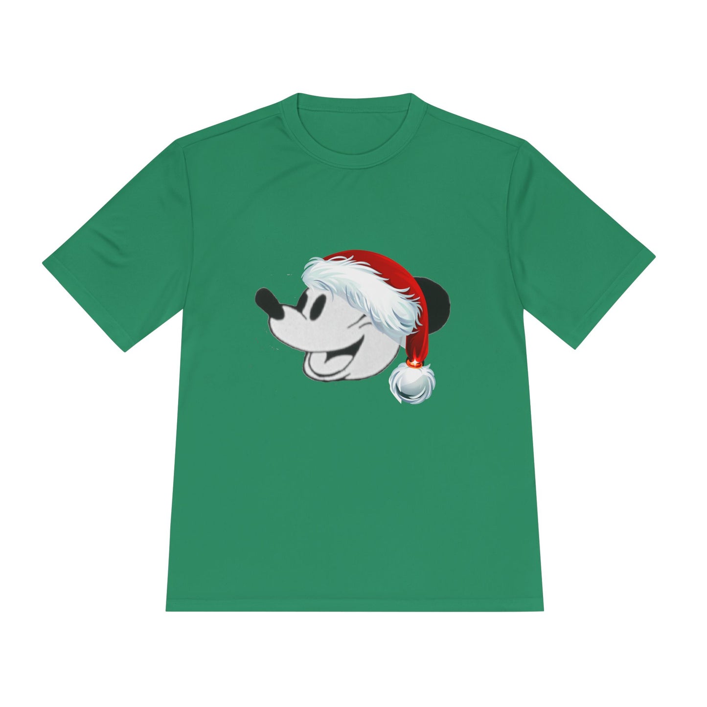 Christmas Cartoon Mouse Tee — Festive Santa Hat Holiday T-Shirt