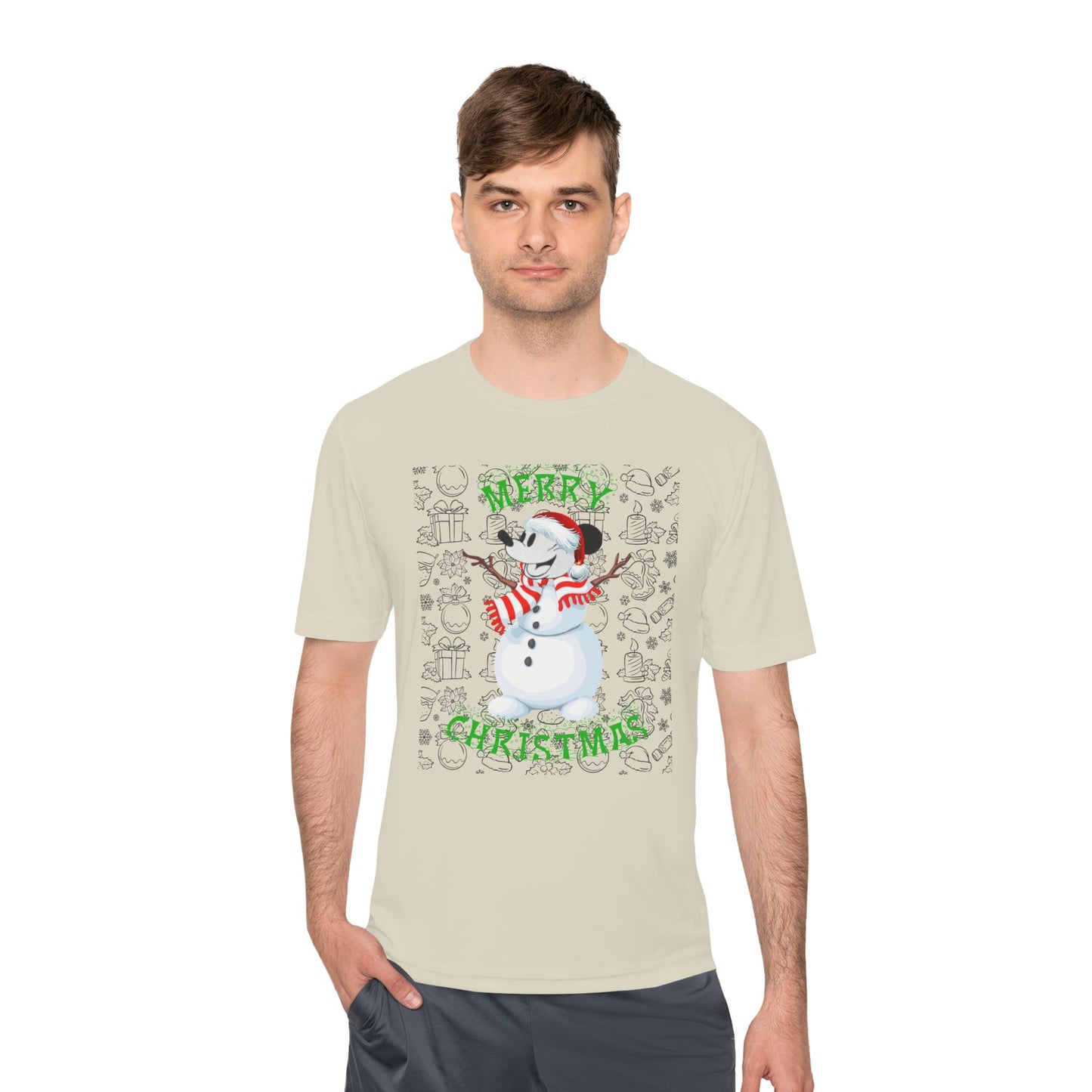 Holiday Snowman Graphic Tee - 'Let It Snow' Moisture-Wicking Shirt