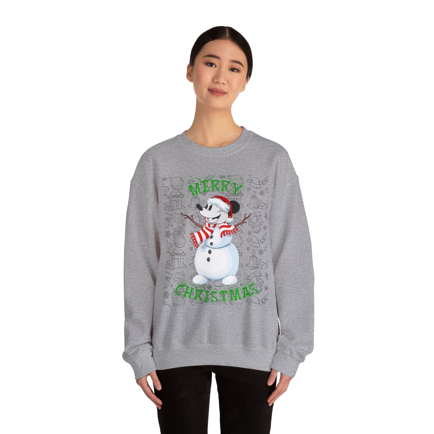 Christmas Snowman Crewneck Sweatshirt – "Merry Christmas" Holiday Pullover