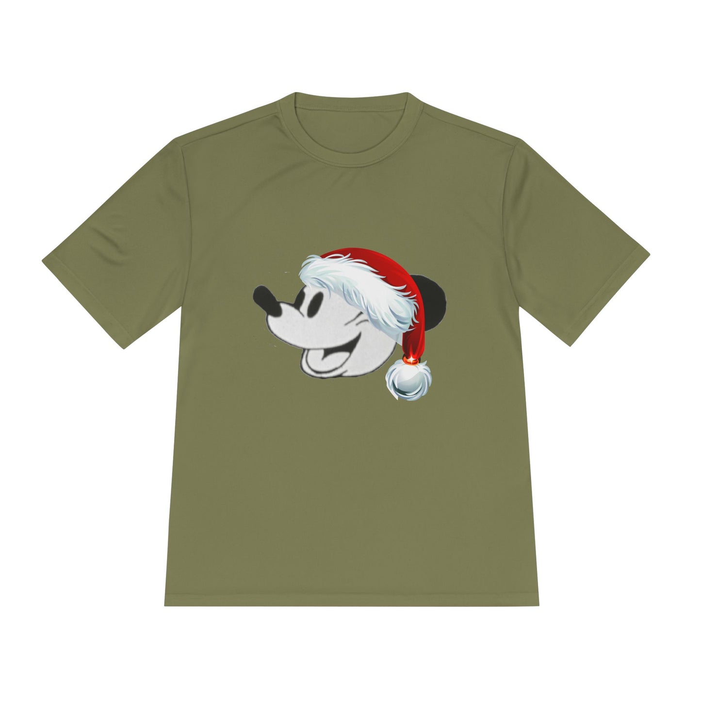 Christmas Cartoon Mouse Tee — Festive Santa Hat Holiday T-Shirt