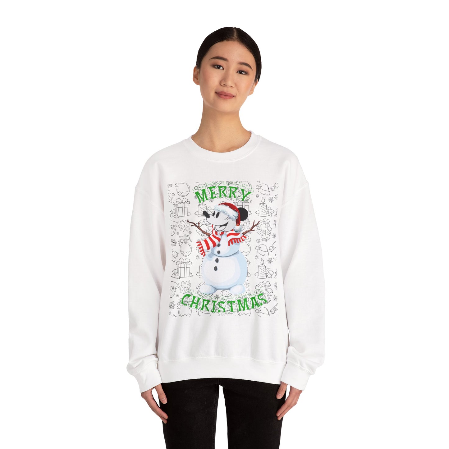 Christmas Snowman Crewneck Sweatshirt – "Merry Christmas" Holiday Pullover