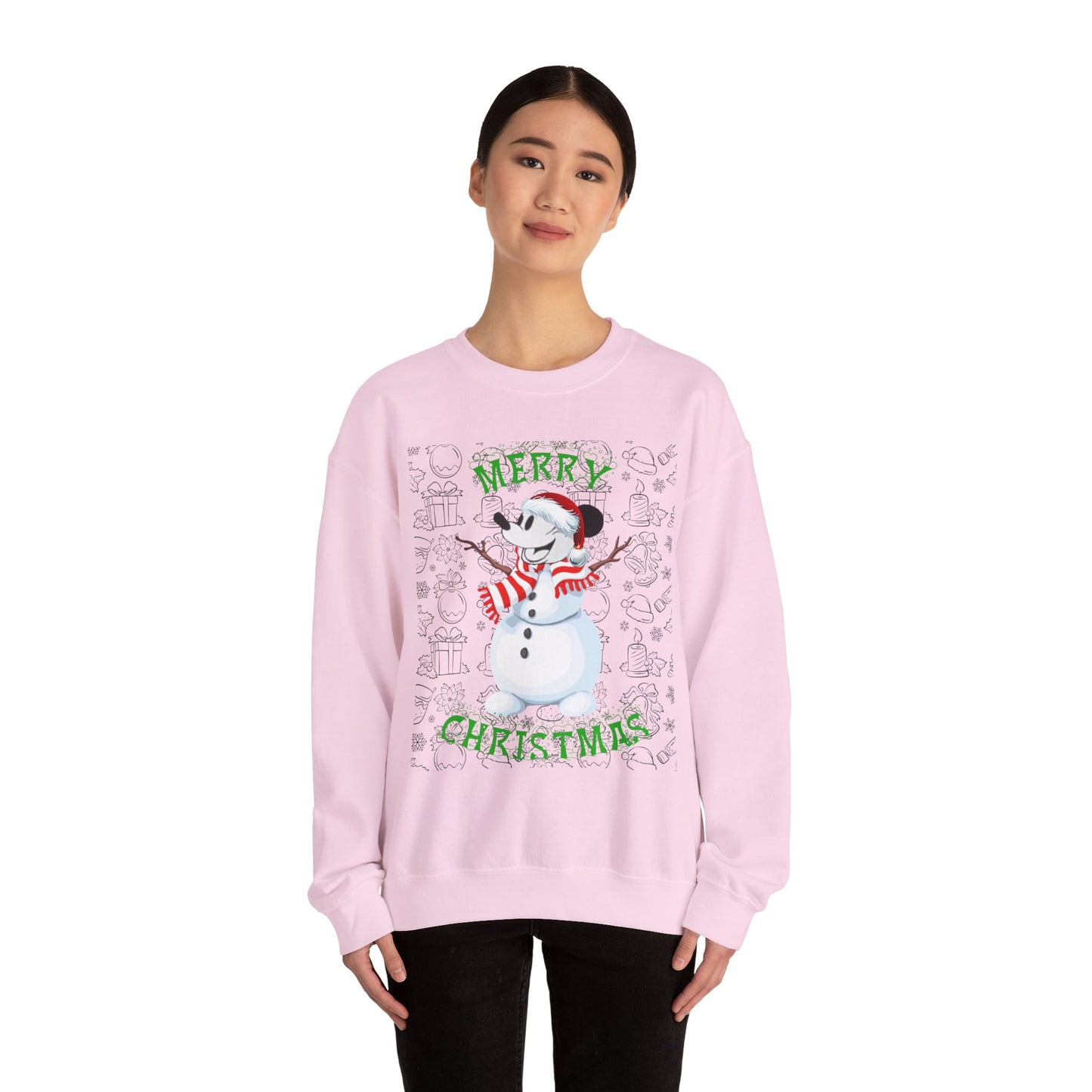 Christmas Snowman Crewneck Sweatshirt – "Merry Christmas" Holiday Pullover
