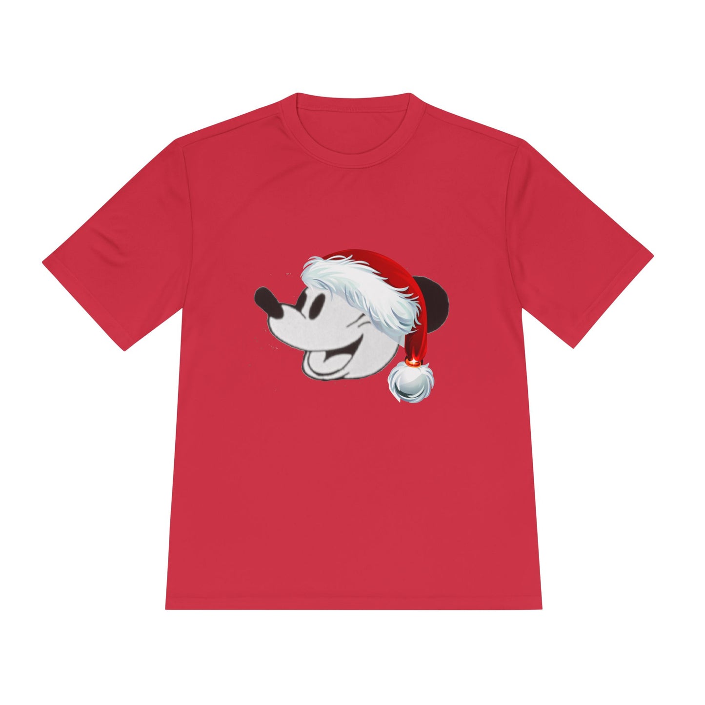 Christmas Cartoon Mouse Tee — Festive Santa Hat Holiday T-Shirt