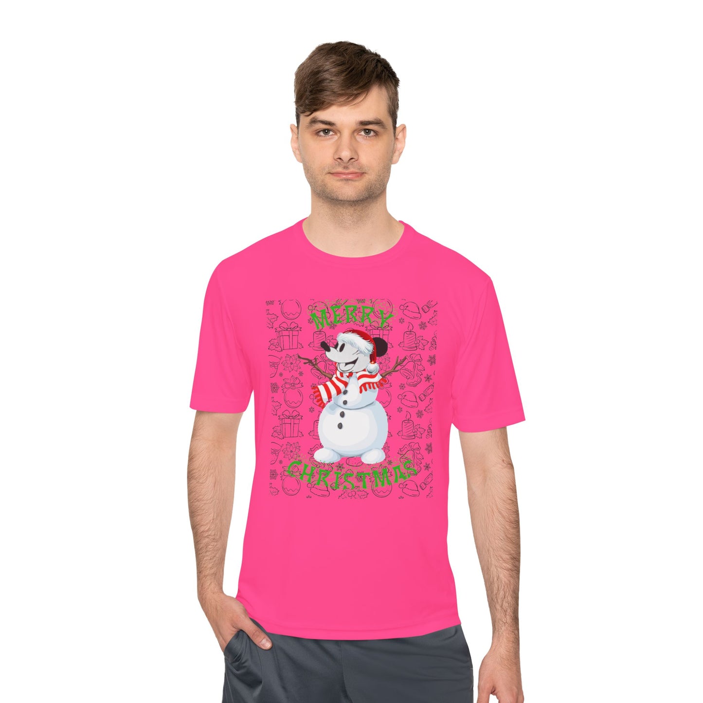 Holiday Snowman Graphic Tee - 'Let It Snow' Moisture-Wicking Shirt