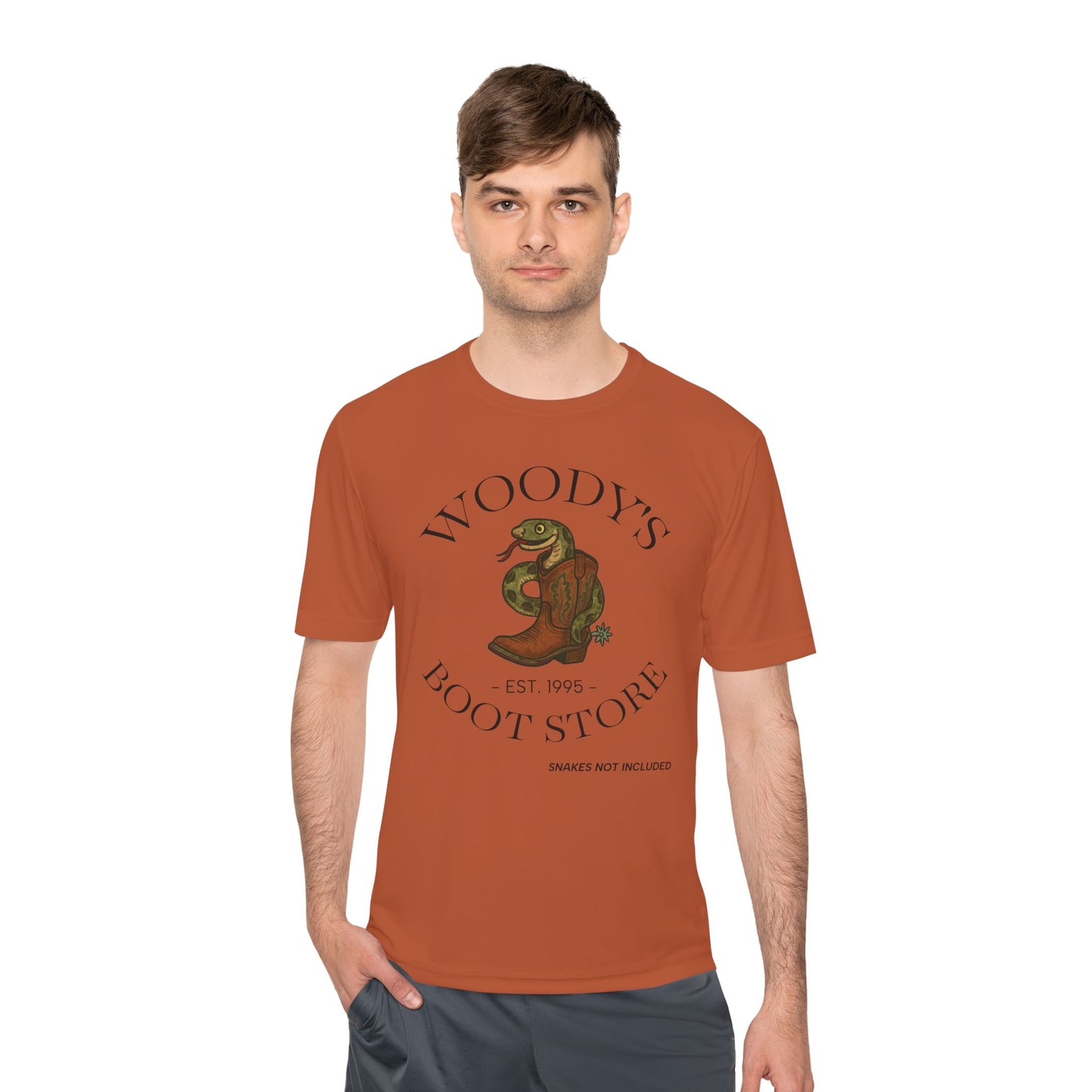 Woody's Boot Store -Moisture Wicking Tee