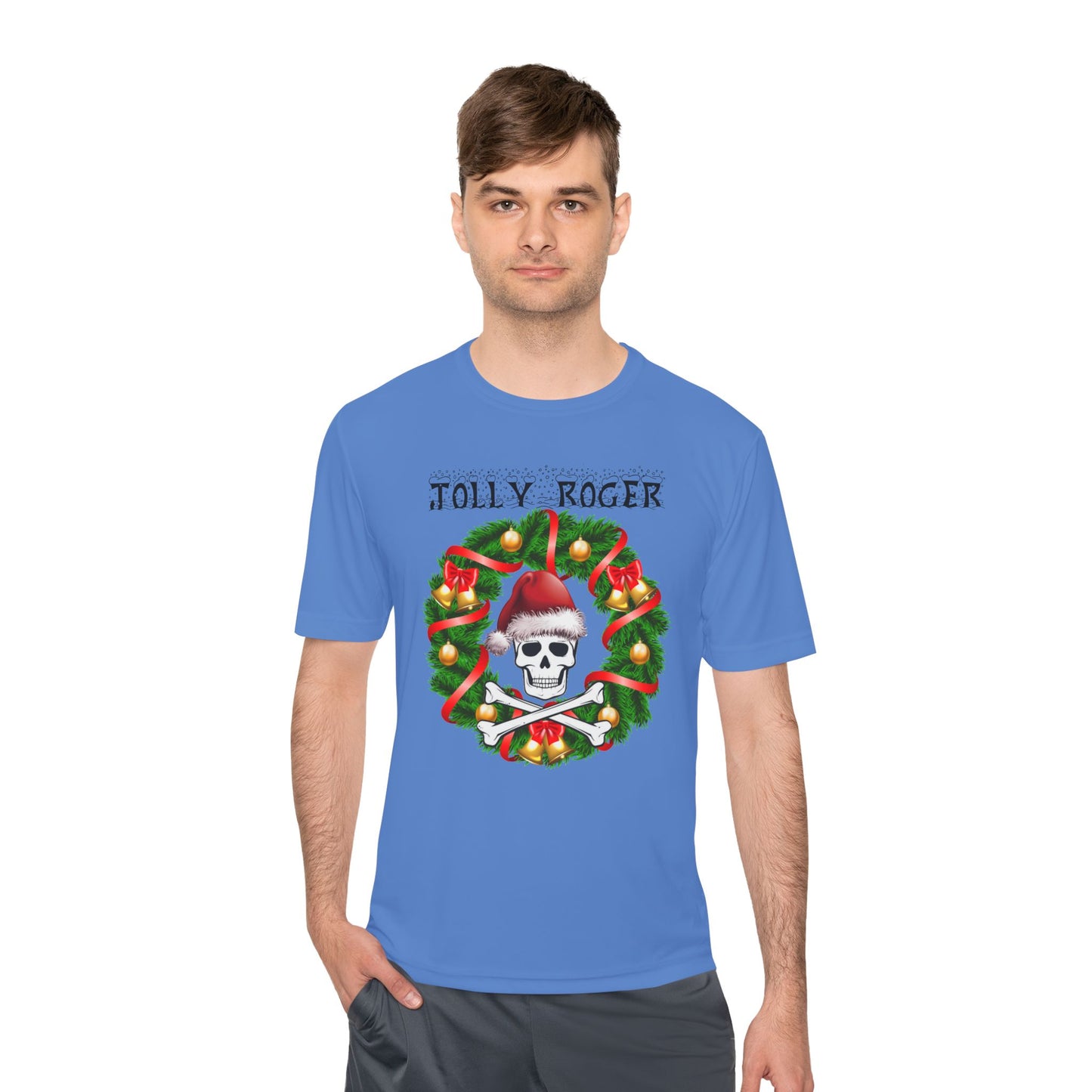 Jolly Roger Christmas Tee — Pirate Skull Wreath Holiday Shirt