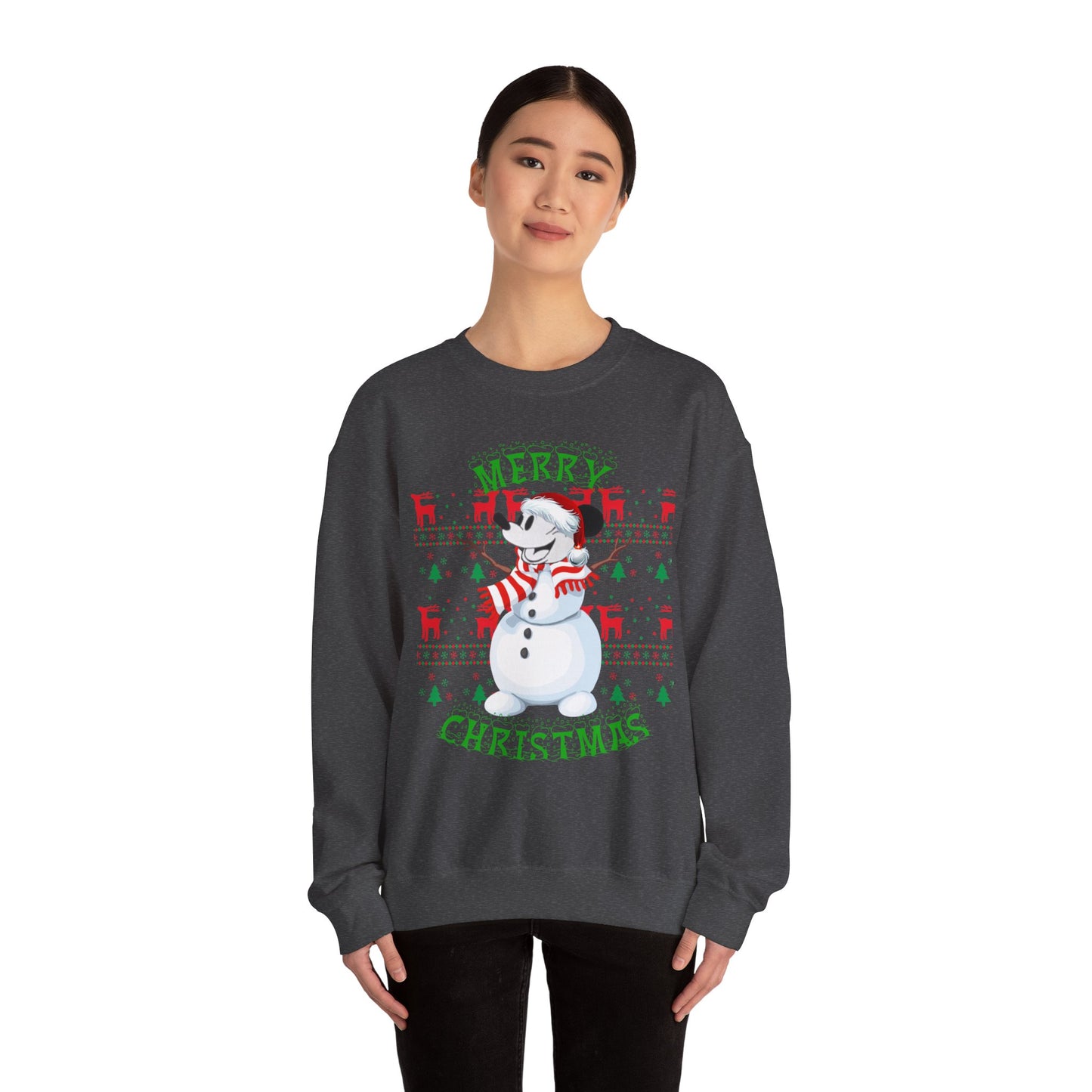 Christmas Snowman Crewneck Sweatshirt – "Merry Christmas" Holiday Pullover