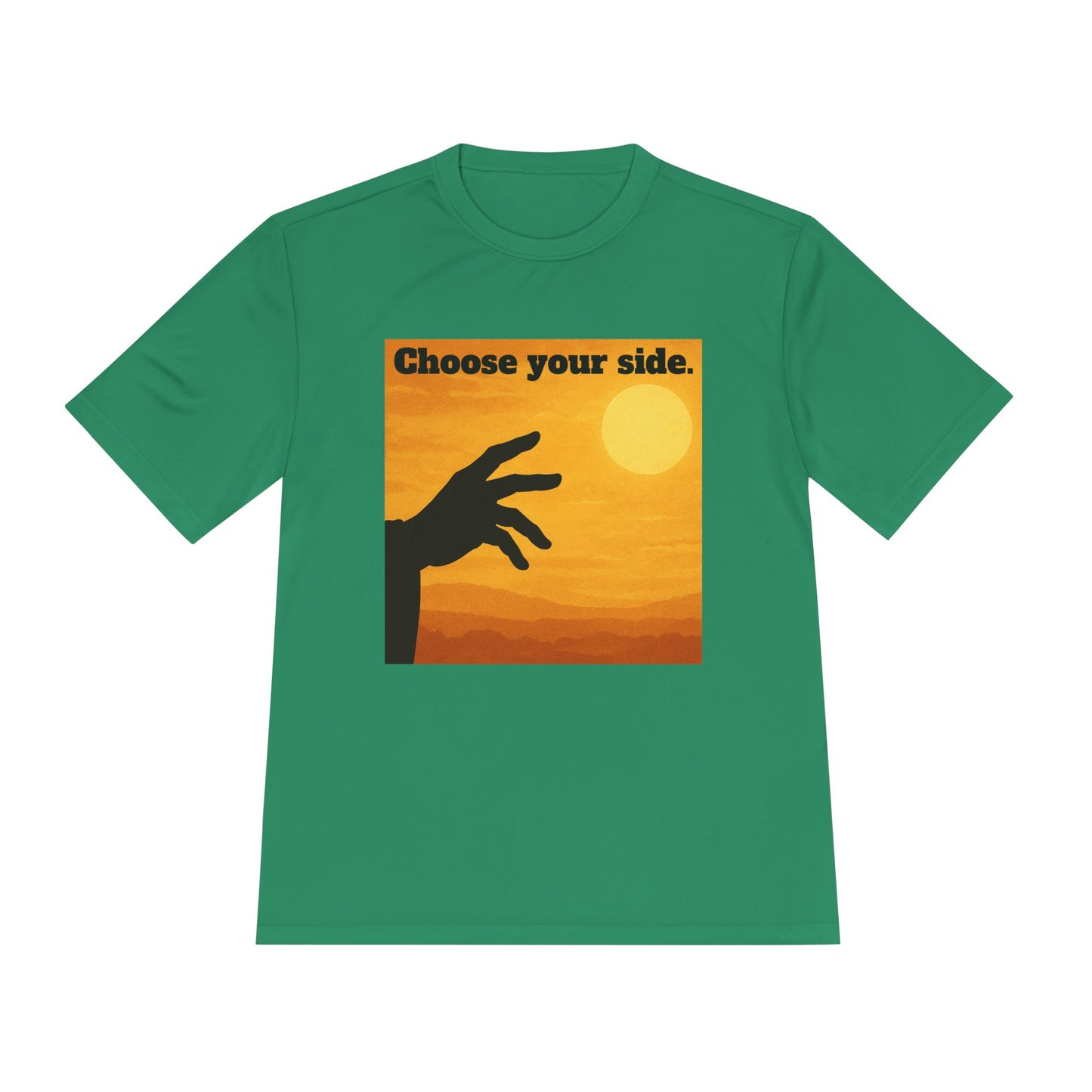 Choose Your Side Tee — Vintage Sunset Hand Silhouette Graphic T-Shirt