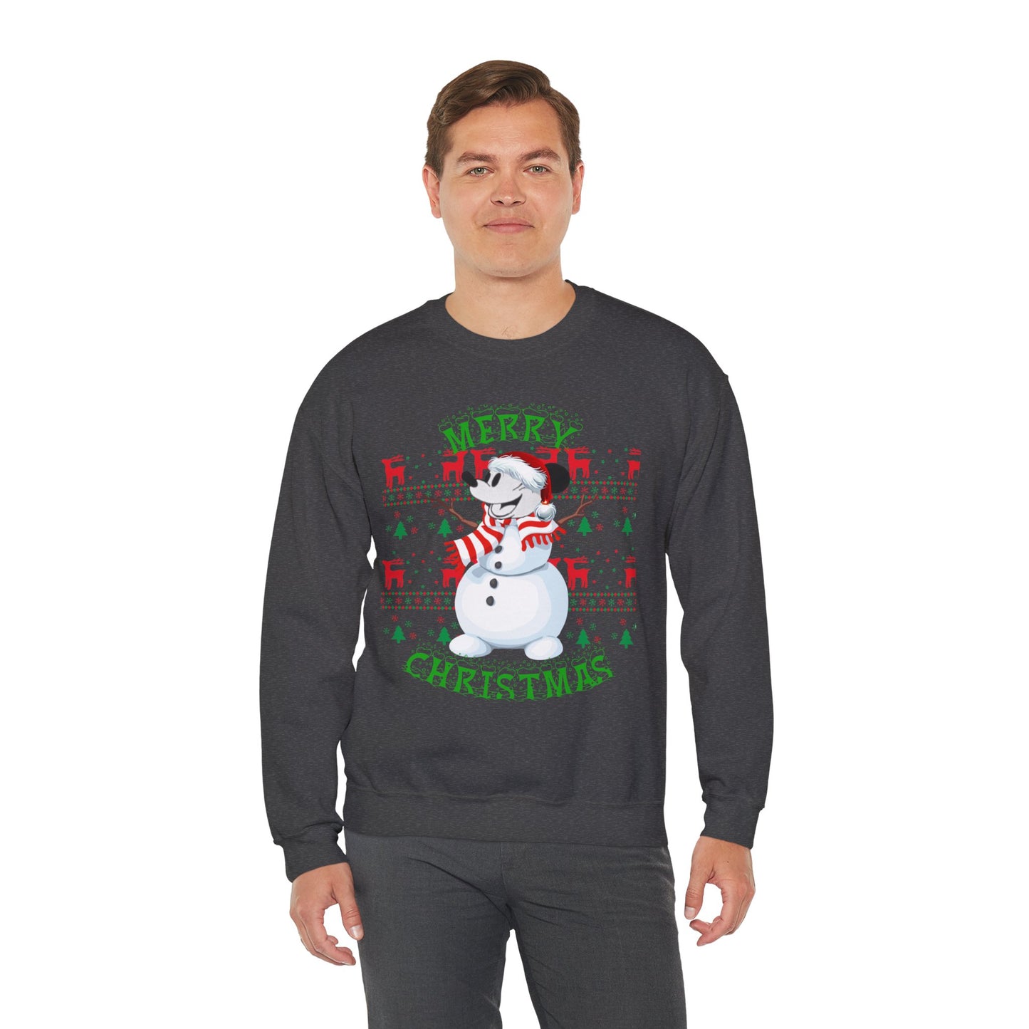 Christmas Snowman Crewneck Sweatshirt – "Merry Christmas" Holiday Pullover