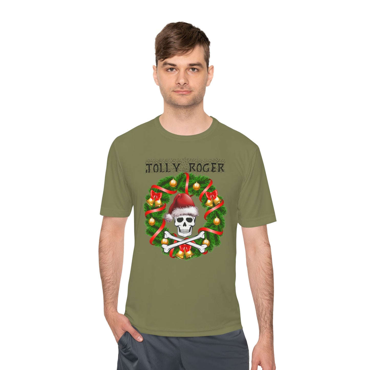 Jolly Roger Christmas Tee — Pirate Skull Wreath Holiday Shirt