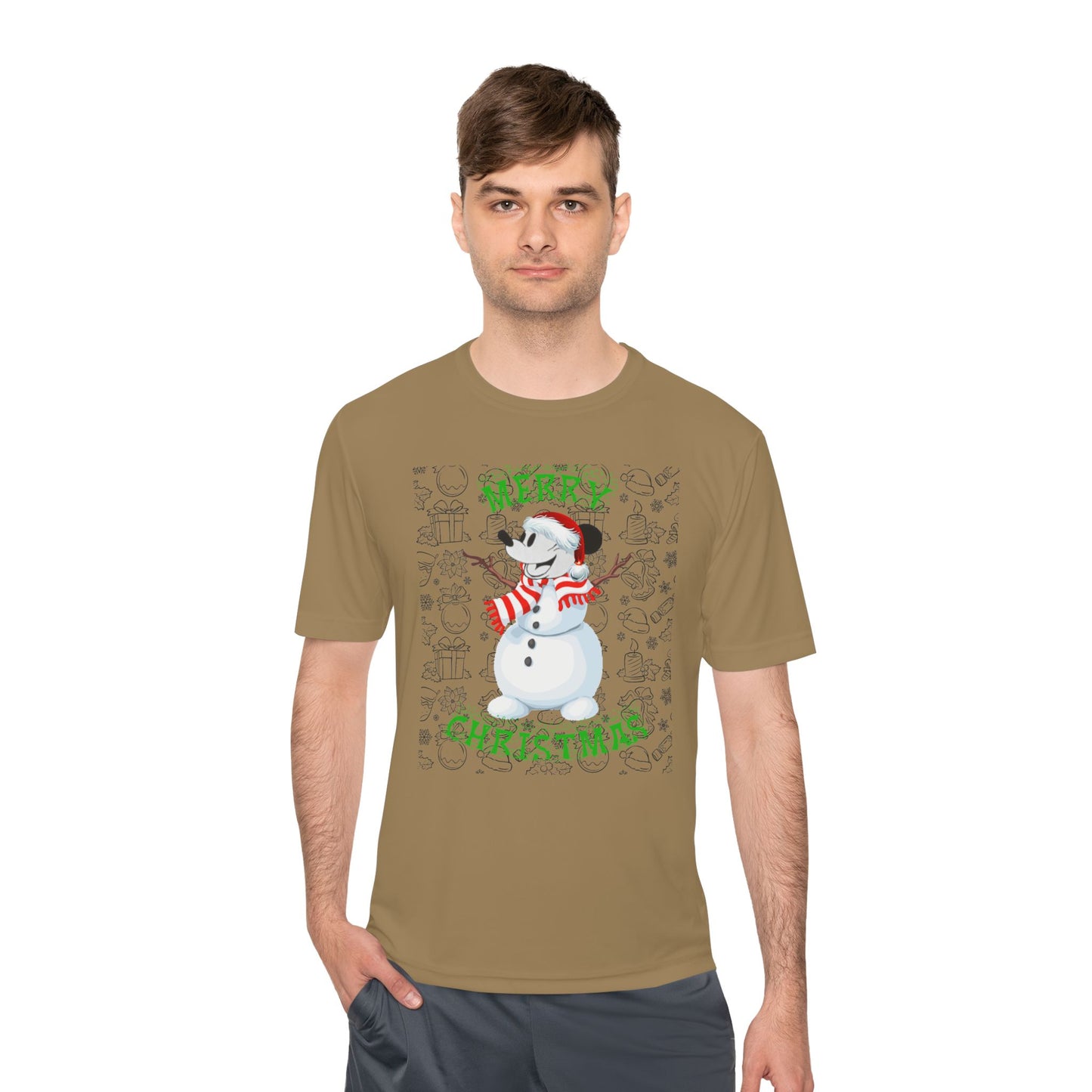 Holiday Snowman Graphic Tee - 'Let It Snow' Moisture-Wicking Shirt