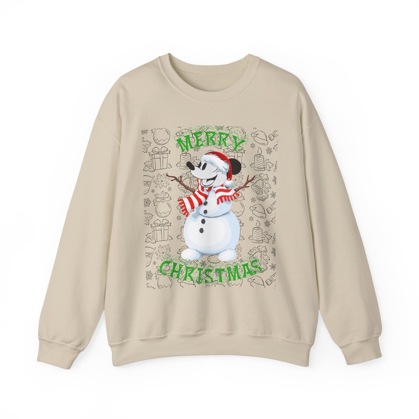 Christmas Snowman Crewneck Sweatshirt – "Merry Christmas" Holiday Pullover