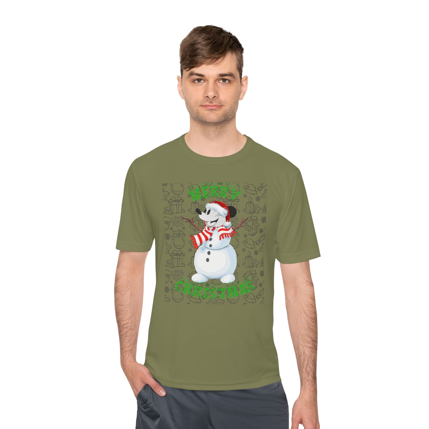 Holiday Snowman Graphic Tee - 'Let It Snow' Moisture-Wicking Shirt