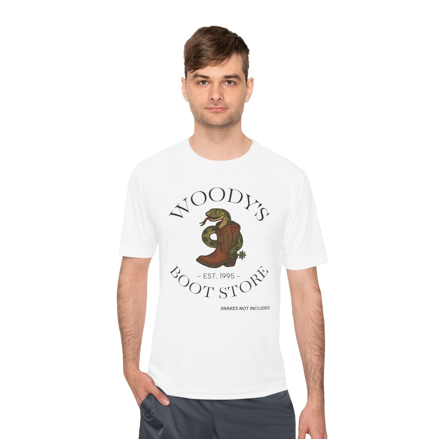 Woody's Boot Store -Moisture Wicking Tee