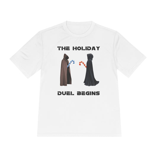 Dark vs Light Cloak Tee — Wizard Duel Candy Canes Graphic Shirt