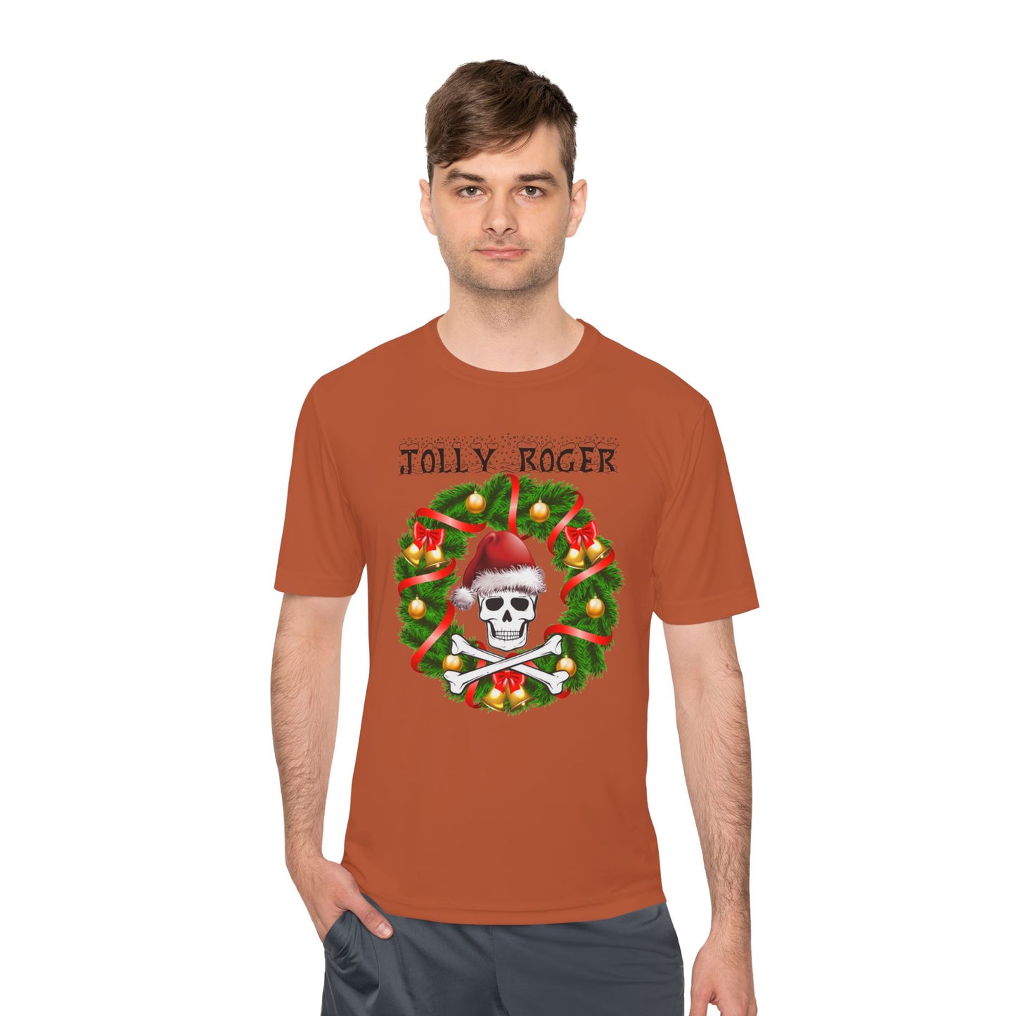 Jolly Roger Christmas Tee — Pirate Skull Wreath Holiday Shirt