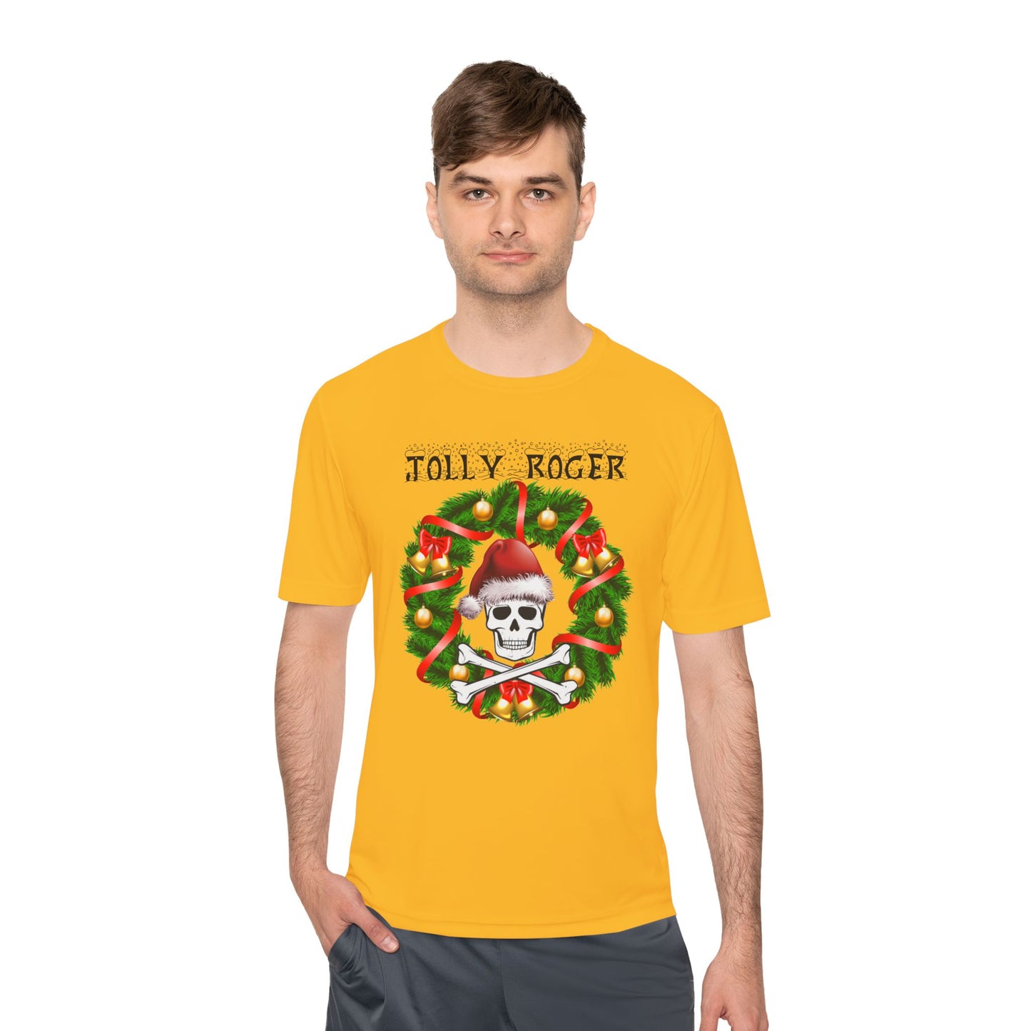 Jolly Roger Christmas Tee — Pirate Skull Wreath Holiday Shirt