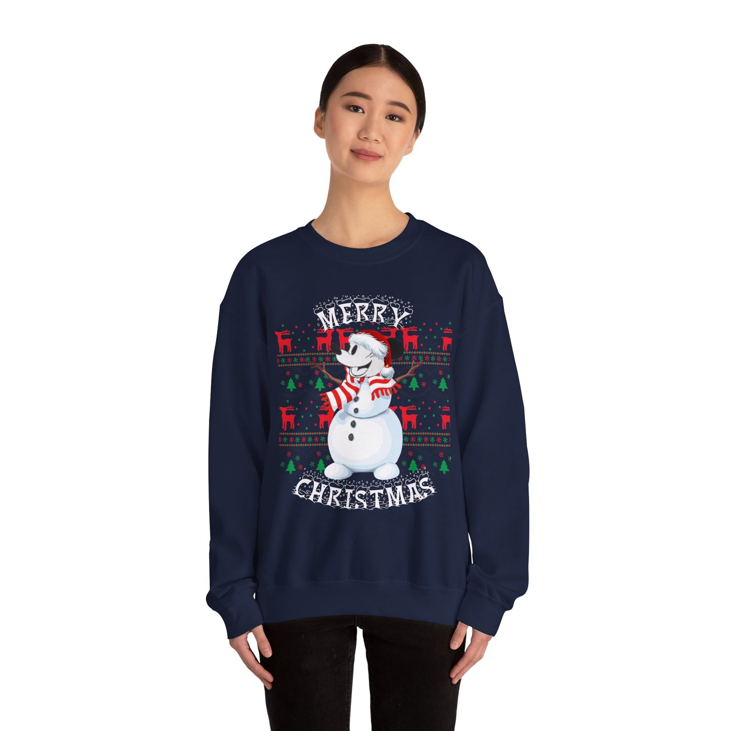 Christmas Snowman Crewneck Sweatshirt – "Merry Christmas" Holiday Pullover