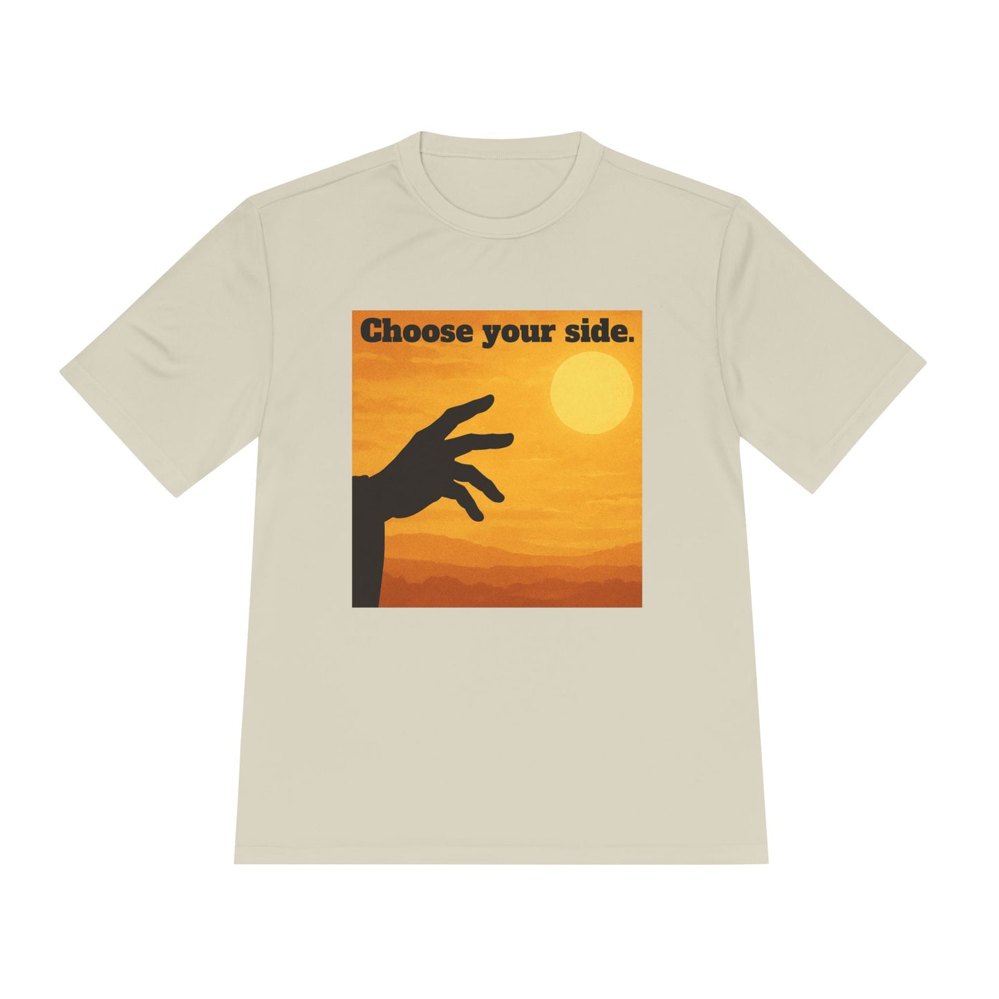 Choose Your Side Tee — Vintage Sunset Hand Silhouette Graphic T-Shirt