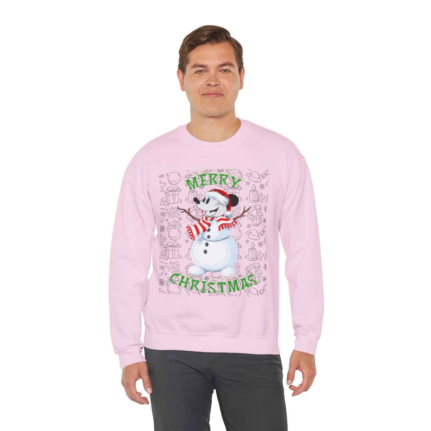 Christmas Snowman Crewneck Sweatshirt – "Merry Christmas" Holiday Pullover