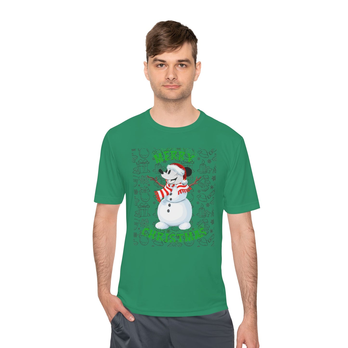 Holiday Snowman Graphic Tee - 'Let It Snow' Moisture-Wicking Shirt