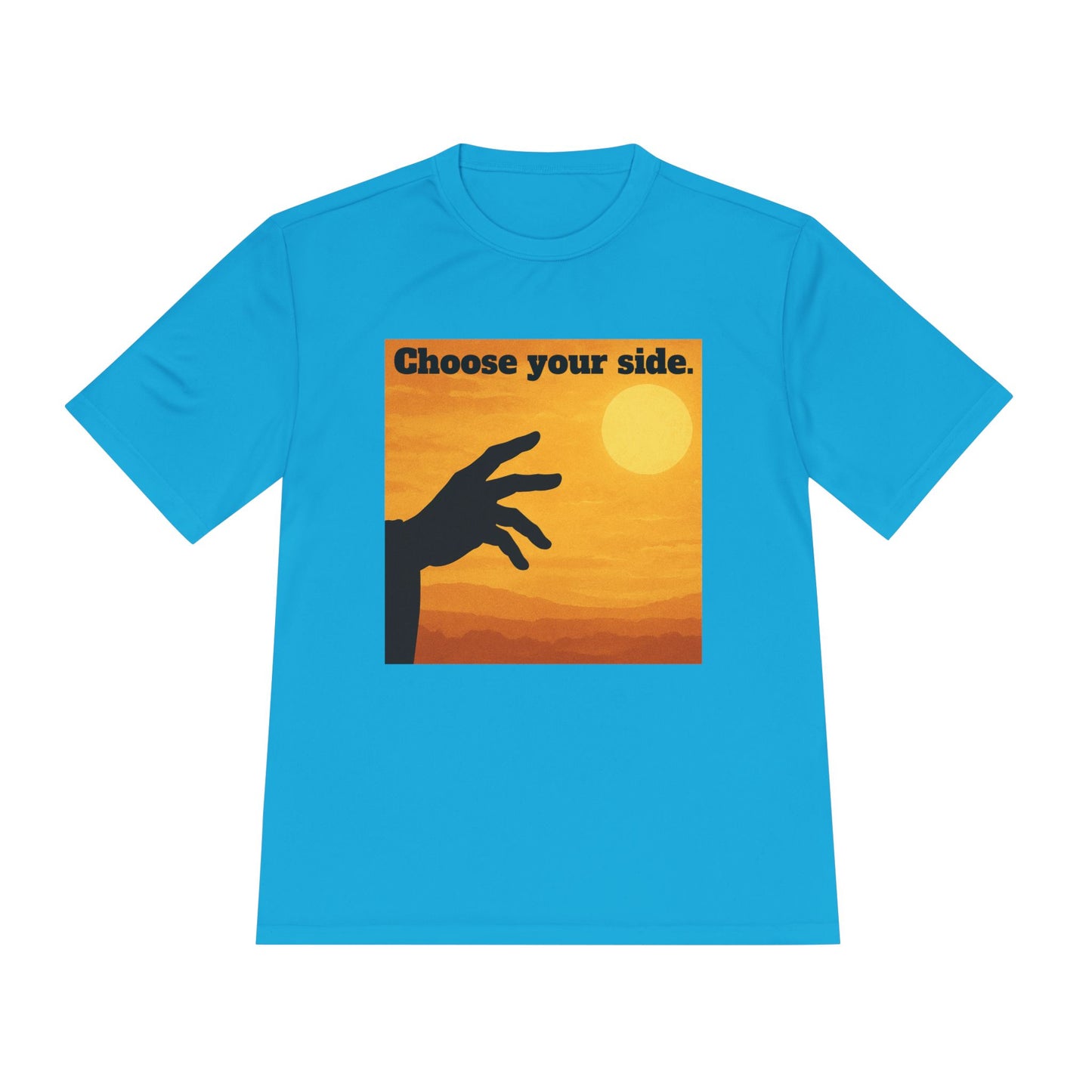 Choose Your Side Tee — Vintage Sunset Hand Silhouette Graphic T-Shirt