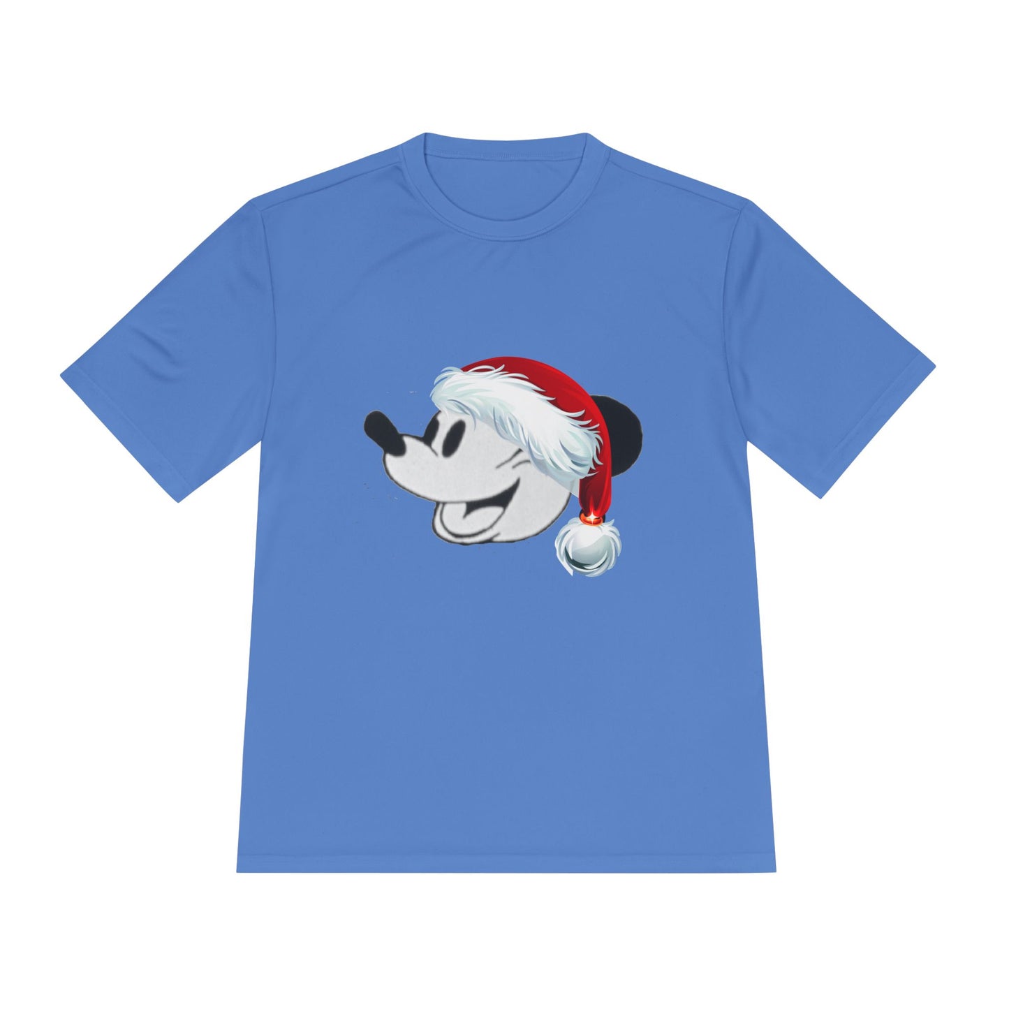 Christmas Cartoon Mouse Tee — Festive Santa Hat Holiday T-Shirt