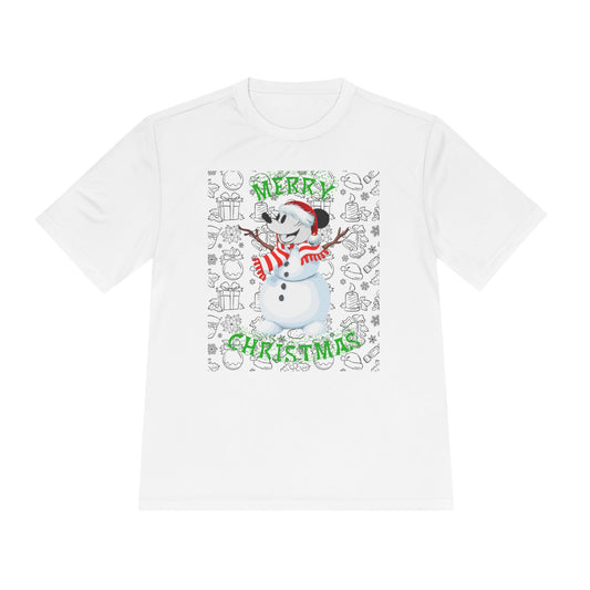 Holiday Snowman Graphic Tee - 'Let It Snow' Moisture-Wicking Shirt