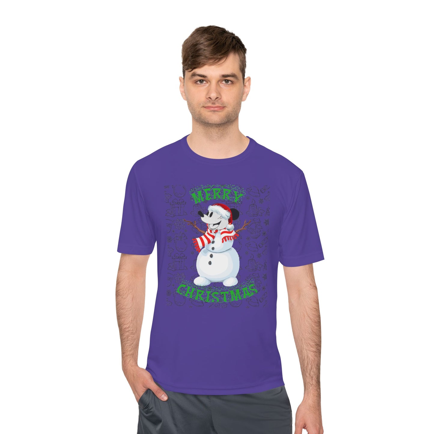 Holiday Snowman Graphic Tee - 'Let It Snow' Moisture-Wicking Shirt