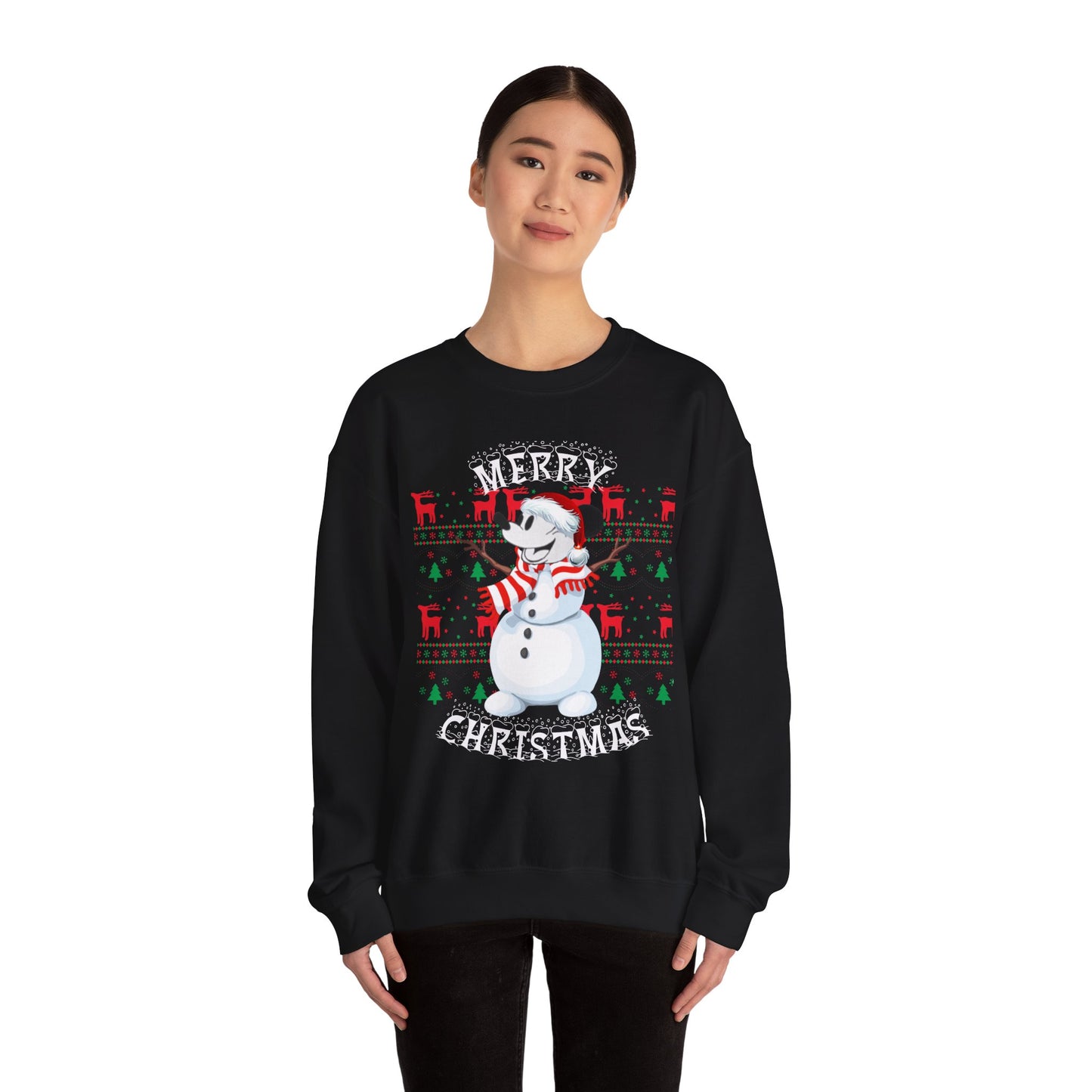 Christmas Snowman Crewneck Sweatshirt – "Merry Christmas" Holiday Pullover
