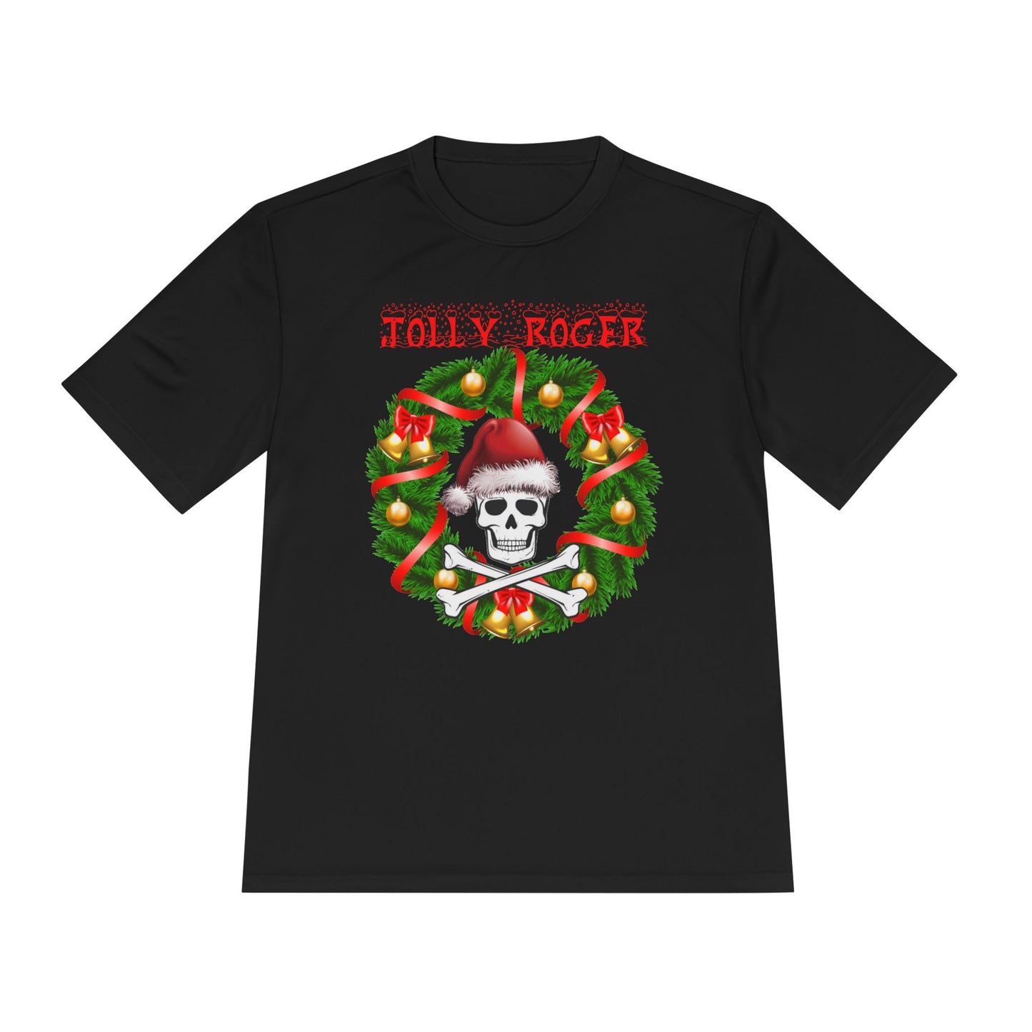 Jolly Roger Christmas Tee — Pirate Skull Wreath Holiday Shirt